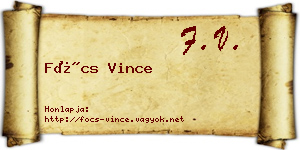 Föcs Vince névjegykártya